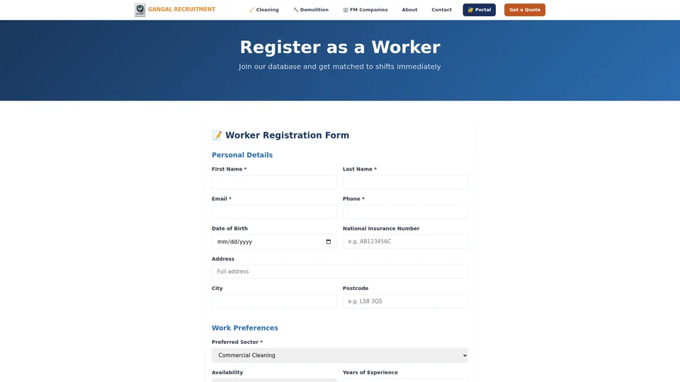 Worker Registration